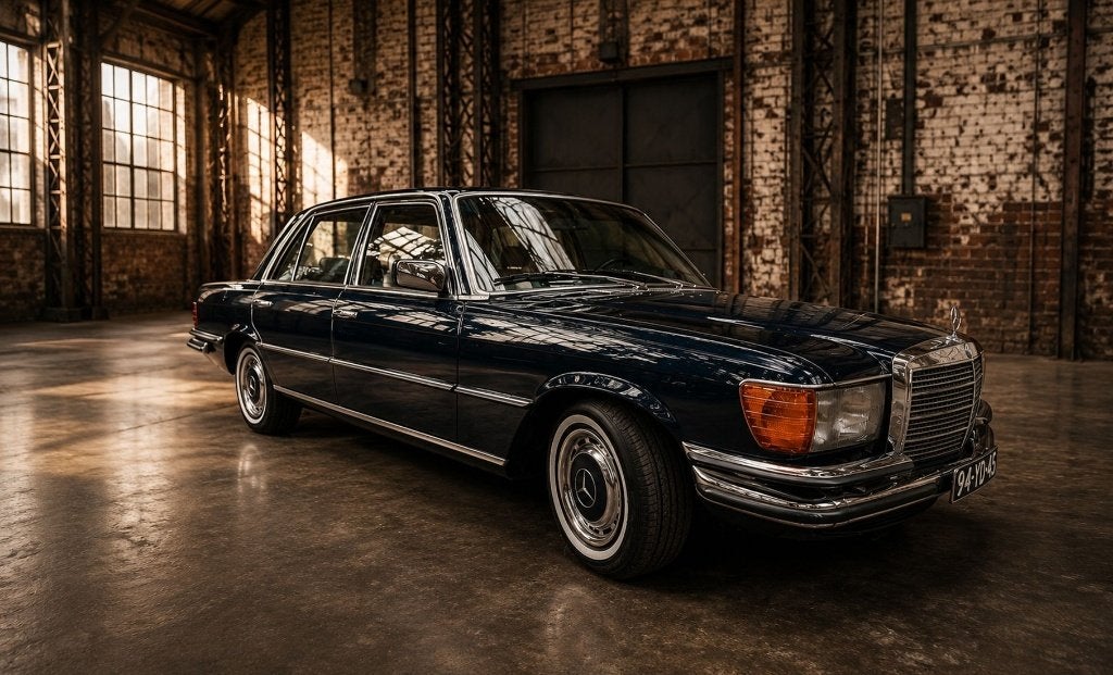 Mercedes-Benz 450 SEL 4.5L V8 1976 W116 Automaat Pullmann, Automaat, 8 cilinders, Blauw, 4500 cc