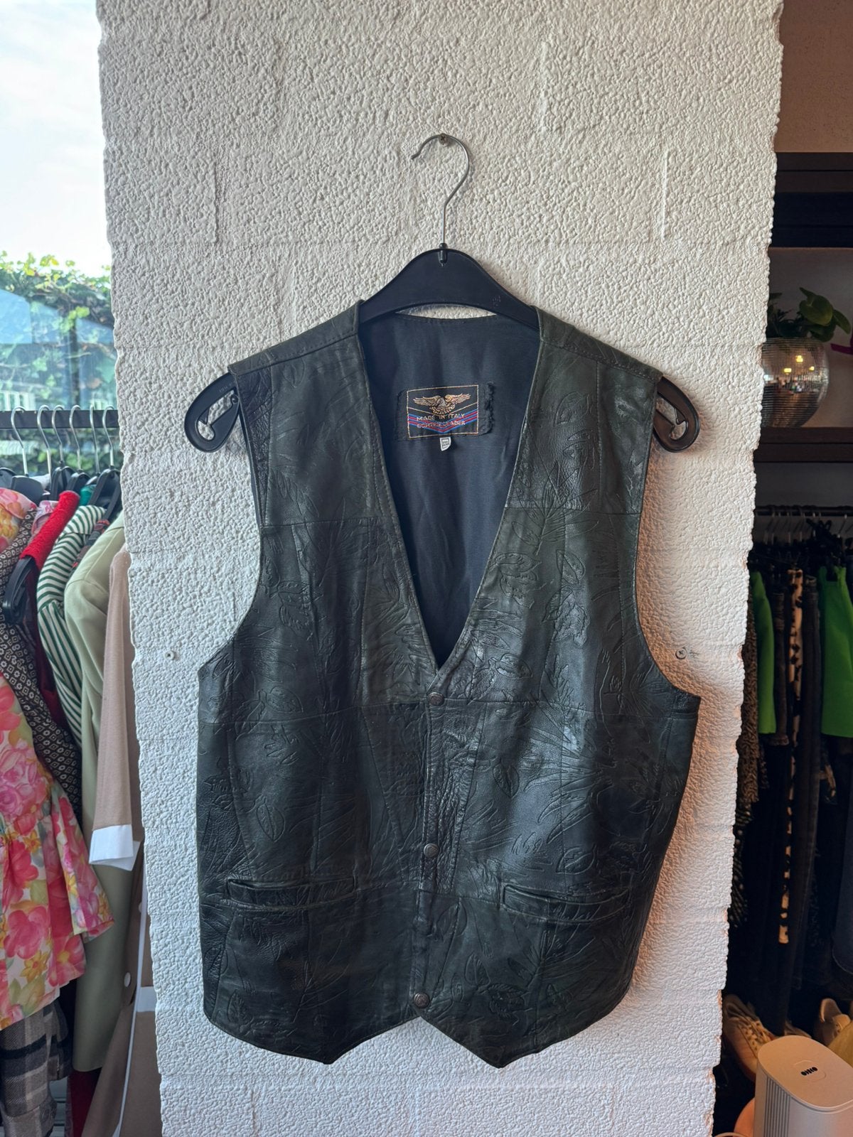 Vintage leren gilet maat XXL heren echtes leder, Ophalen of Verzenden, Zo goed als nieuw, Overige maten, Bruin