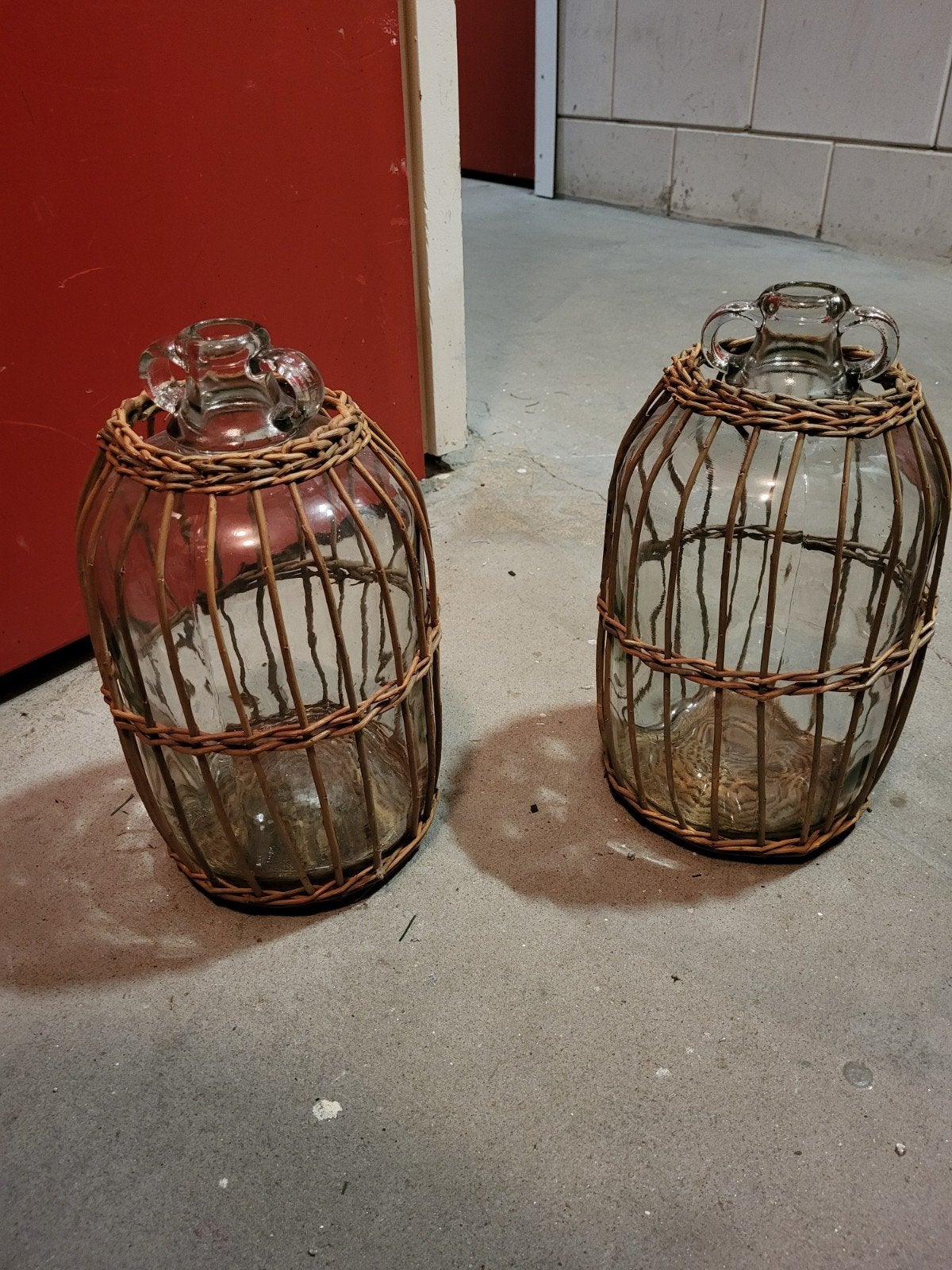 Twee vazen met rotan, Ophalen, Brynxz, 27 cm, Glas