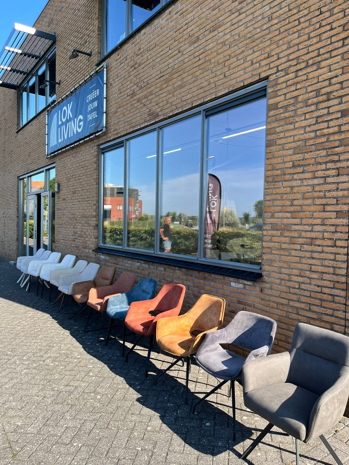 Showroom stoelen enkele stuks adore stof kleur beige, Ophalen, Nieuw, Overige kleuren, Stof