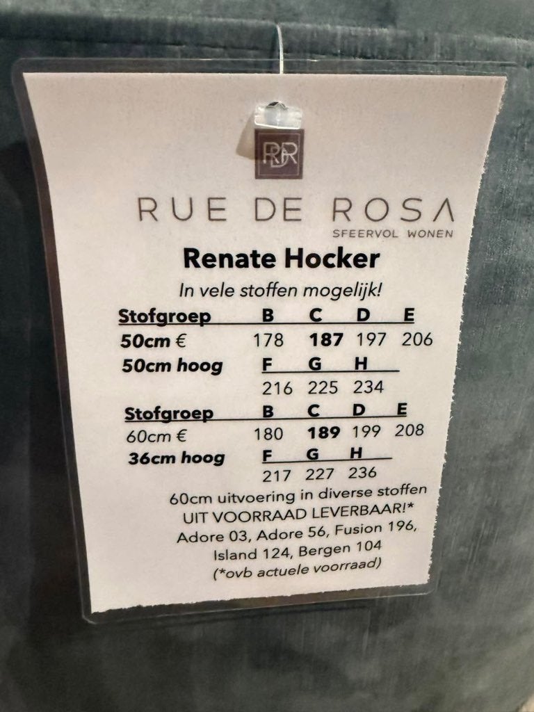 Ronde Hocker Renate, Ophalen, Wildeboer & dvd Weide, Stephensonstraat 72 Hoogeveen, Nieuw