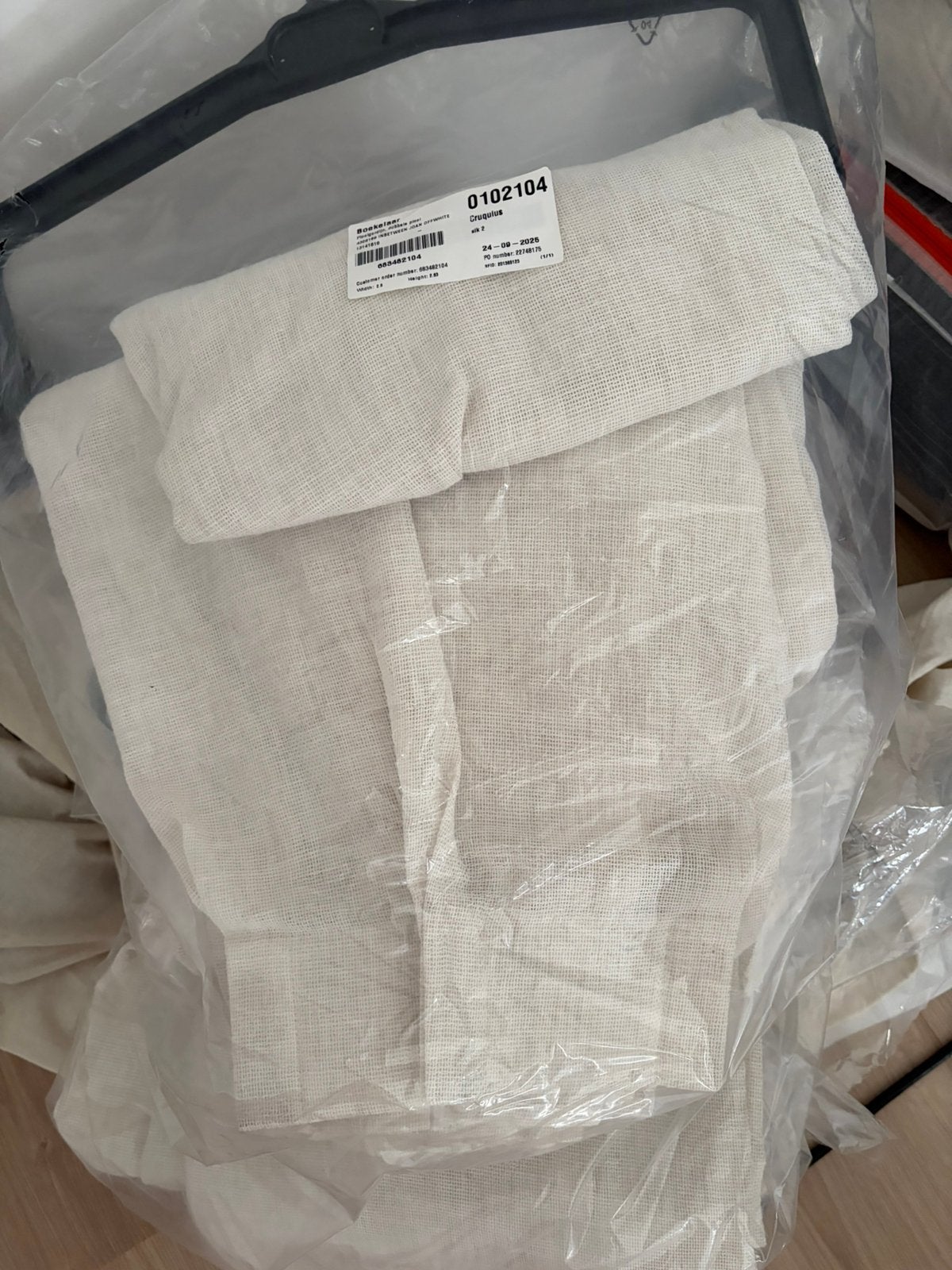 Nieuw Inbetween offwhite gordijnen, Ophalen, 263 cm, Loodveter, Beige