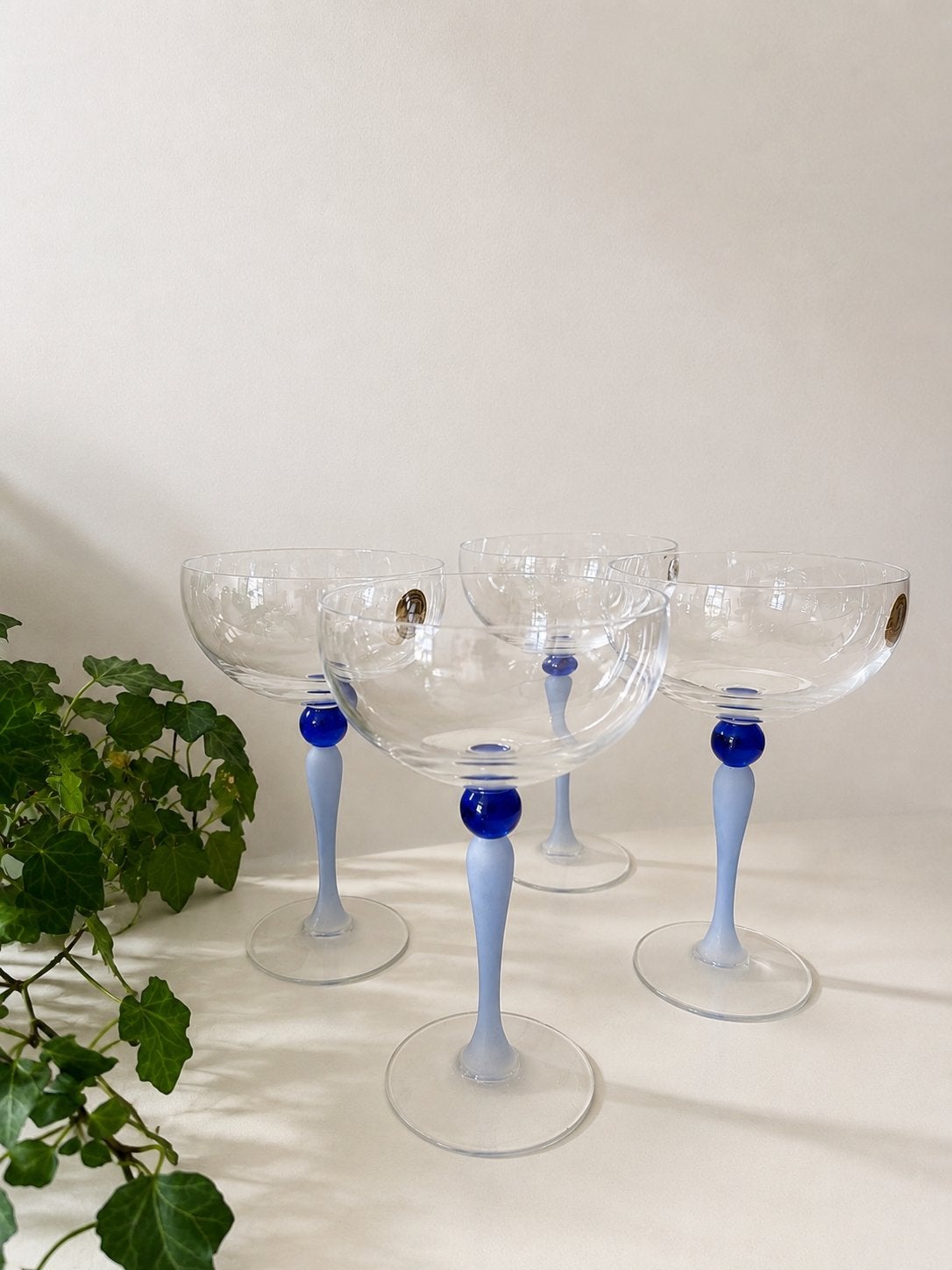 Cristal D’Argue kristallen champagne coupes set van 4, Antiek en Kunst, Ophalen of Verzenden