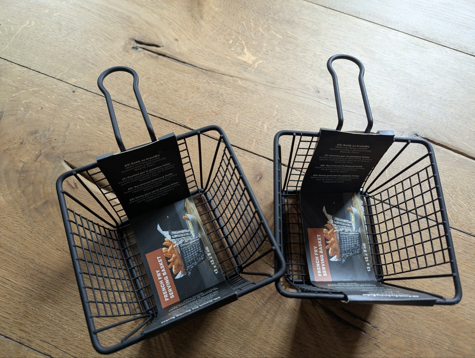 2x Friet serveermandje - Zwart metaal - Nieuw, Overige typen, Nieuw, Ophalen of Verzenden, Zwart