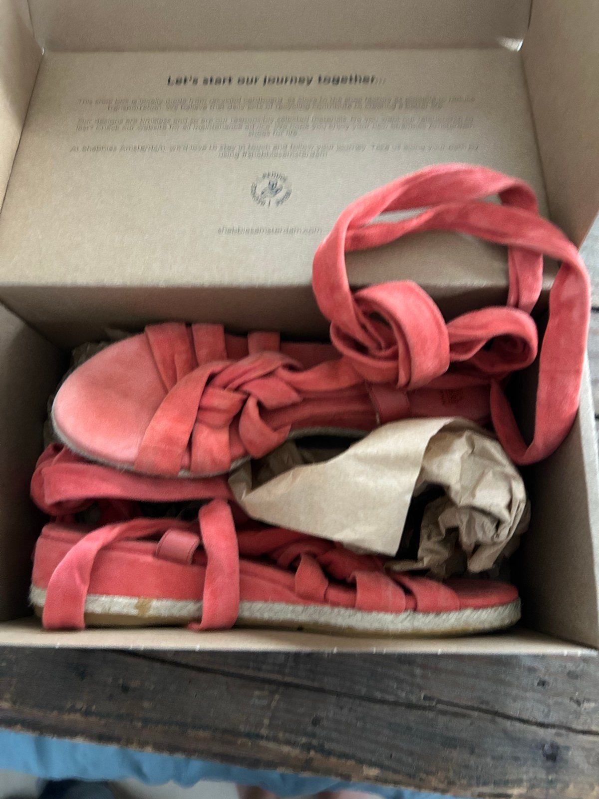 Shabbies Amsterdam sandalen - Koraalrood - Maat 37, Overige kleuren, Nieuw, Sandalen of Muiltjes, Ophalen of Verzenden