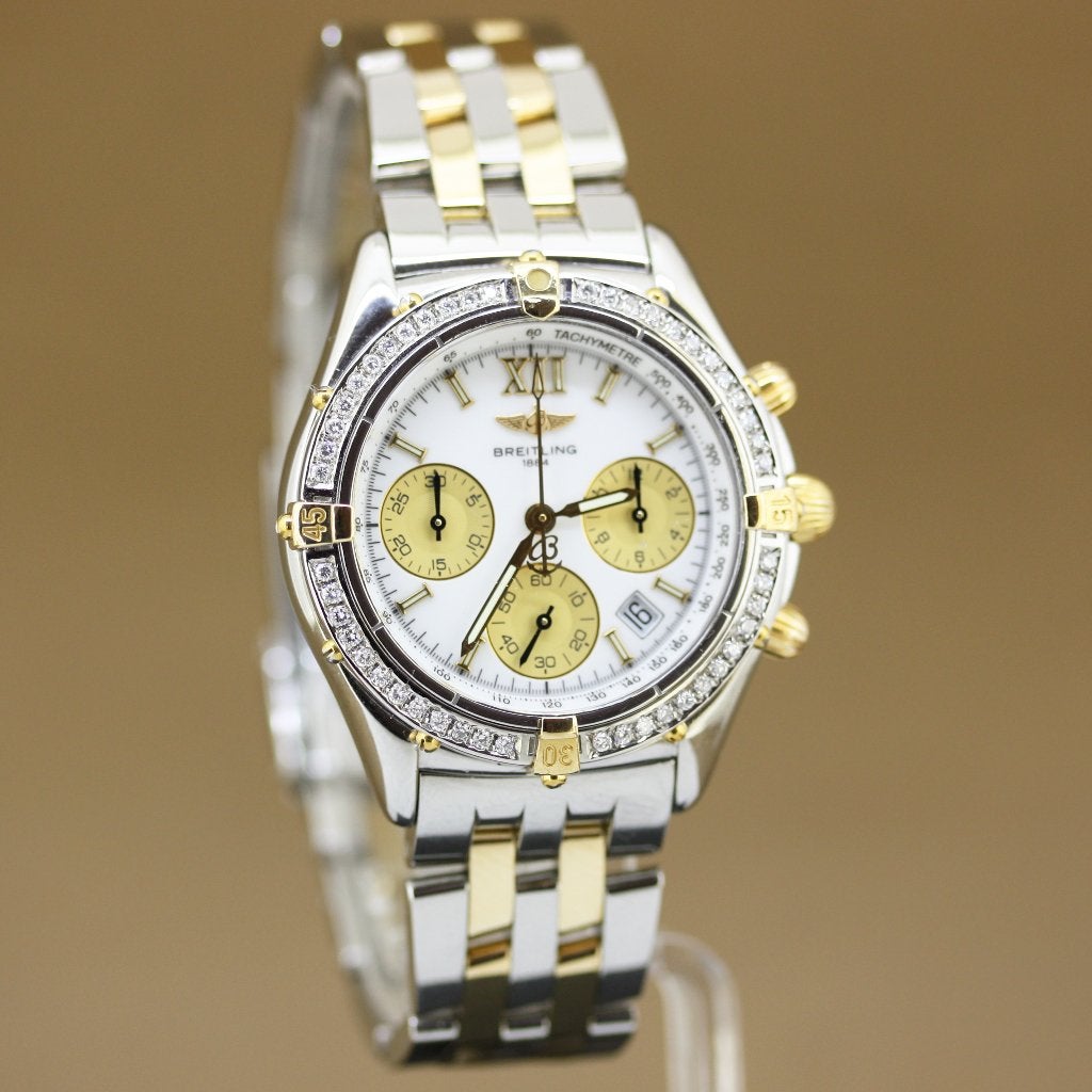 Breitling Chrono Jetstream B55048 Diamant, Overige merken, Staal, Gebruikt, Polshorloge
