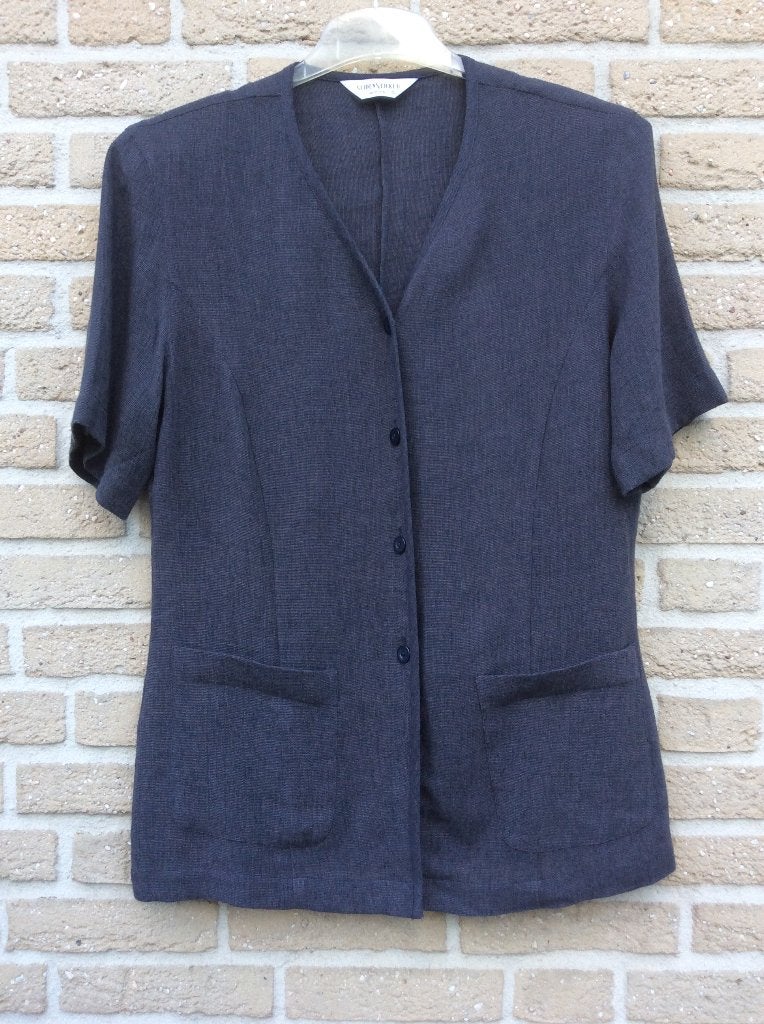 BLOUSE TUNIEK SEIDENSTICKER GRIJS 27%LINNEN KORTE MOUW 38/40, Kleding | Dames, Blouses en Tunieken, Maat 38/40 (M), Verzenden