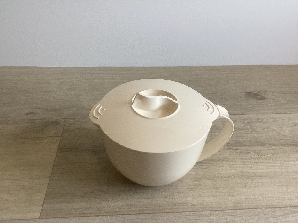 Tupperware Microcook Maatkan # 1 liter, Huis en Inrichting, Ophalen of Verzenden, Gebruikt, Crème, Beker of Kan