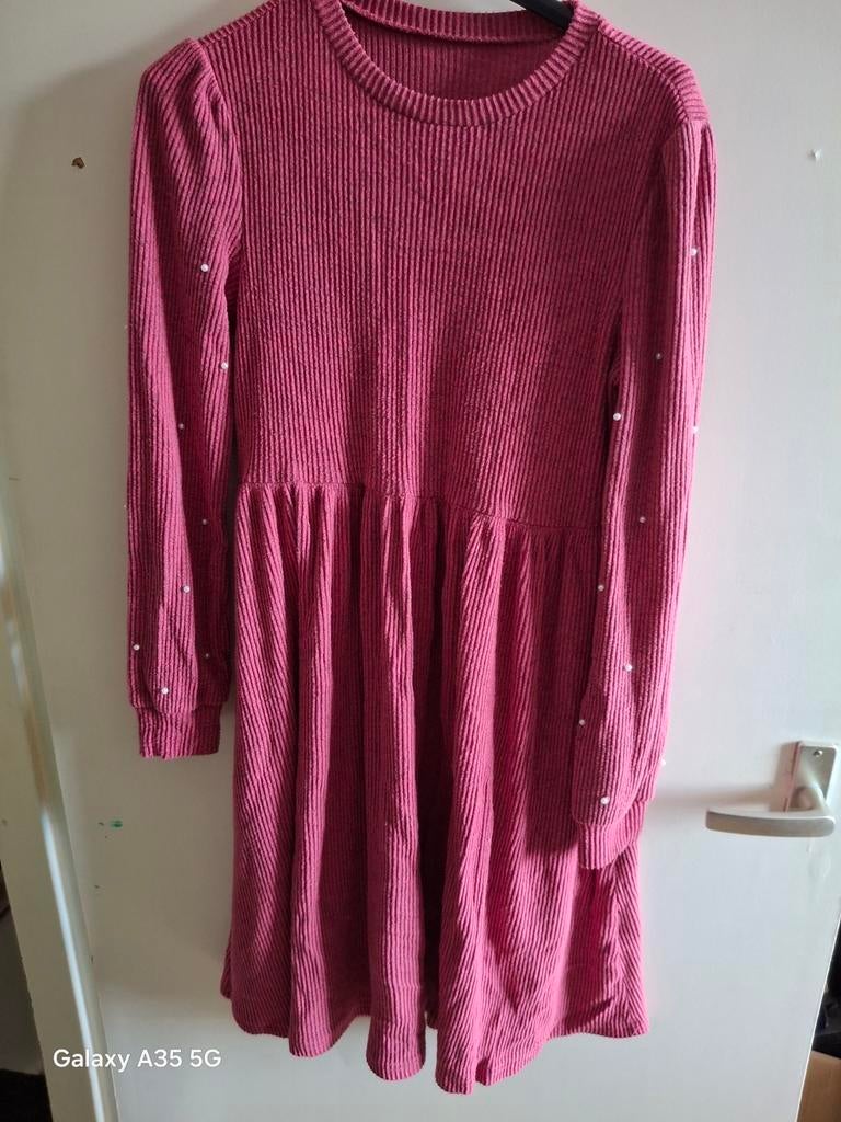 Leuke Roze Jurk met Pareltjes Maat 158/164, Ophalen of Verzenden, Zo goed als nieuw, Meisje, Jurk of Rok