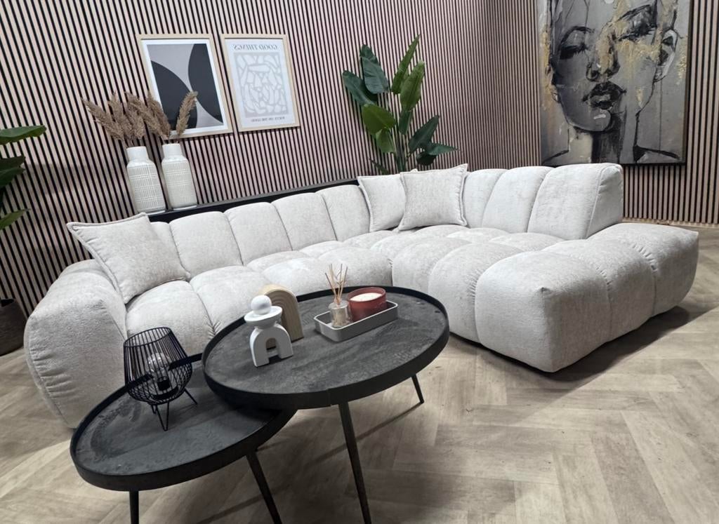 NIEUW | Japandi Modulaire Hoekbank - Beige - 280 x 213, 250 tot 300 cm, -, -, Hoekbank