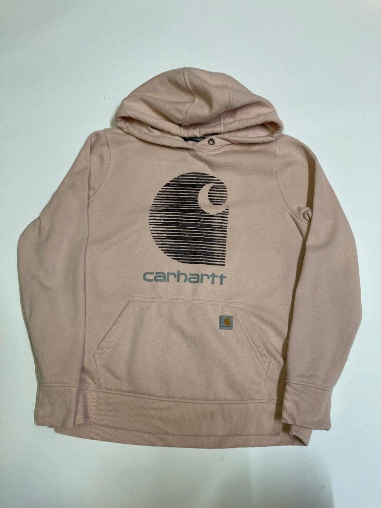 2000s Carhartt Hoodie - L - Relaxed Fit - Pastelpink - Print, Maat 52/54 (L), Carhartt, Ophalen of Verzenden, Zo goed als nieuw