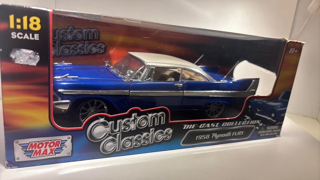 Plymouth fury 1958 motermax 1.18, Hobby en Vrije tijd, Modelauto's | 1:18, Overige merken, Ophalen of Verzenden, A, A