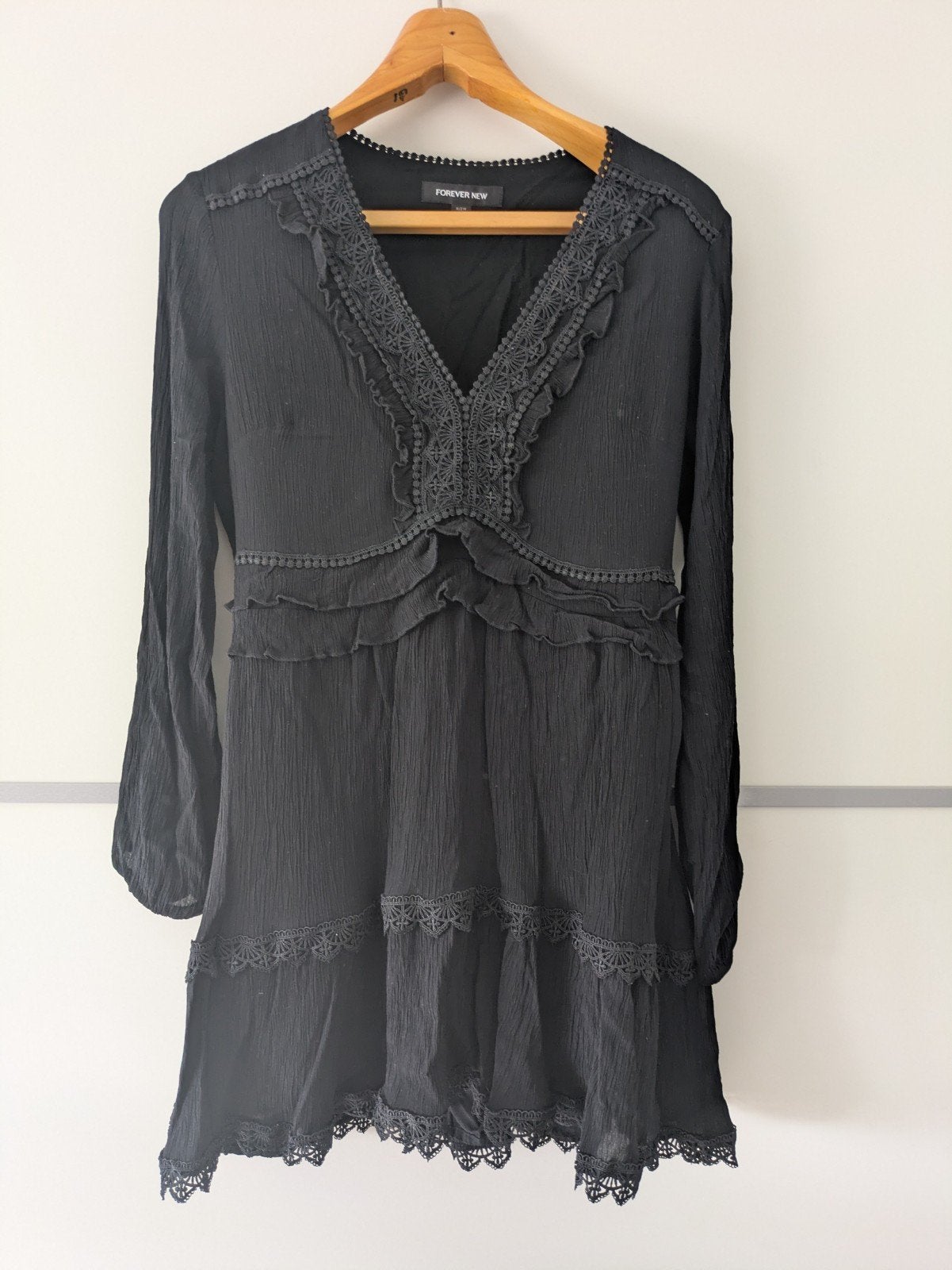 MINI Zwart jurk dress Maat 40 42 black, FOREVER NEW, Zwart, Maat 42/44 (L), Ophalen of Verzenden