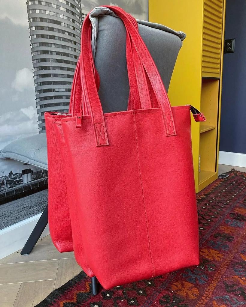 Leren tas rood Etweez, Ophalen of Verzenden, Nieuw, Rood, Handtas