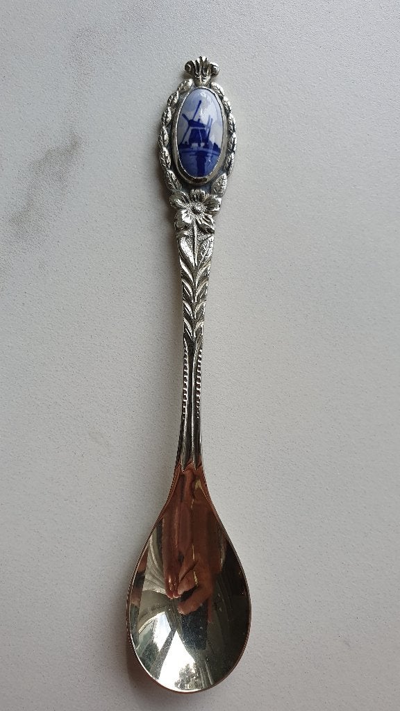 lepeltje Delftsblauw molentje - emaille, Ophalen of Verzenden
