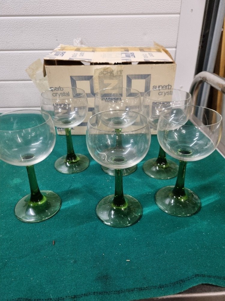 wijnglazen romer schott 6 stuks, Verzamelen, Glas en Borrelglaasjes, Ophalen of Verzenden, 'T Olde Gre-j, Info@toldegrej.nl, Endepoelstraat 20f Didam