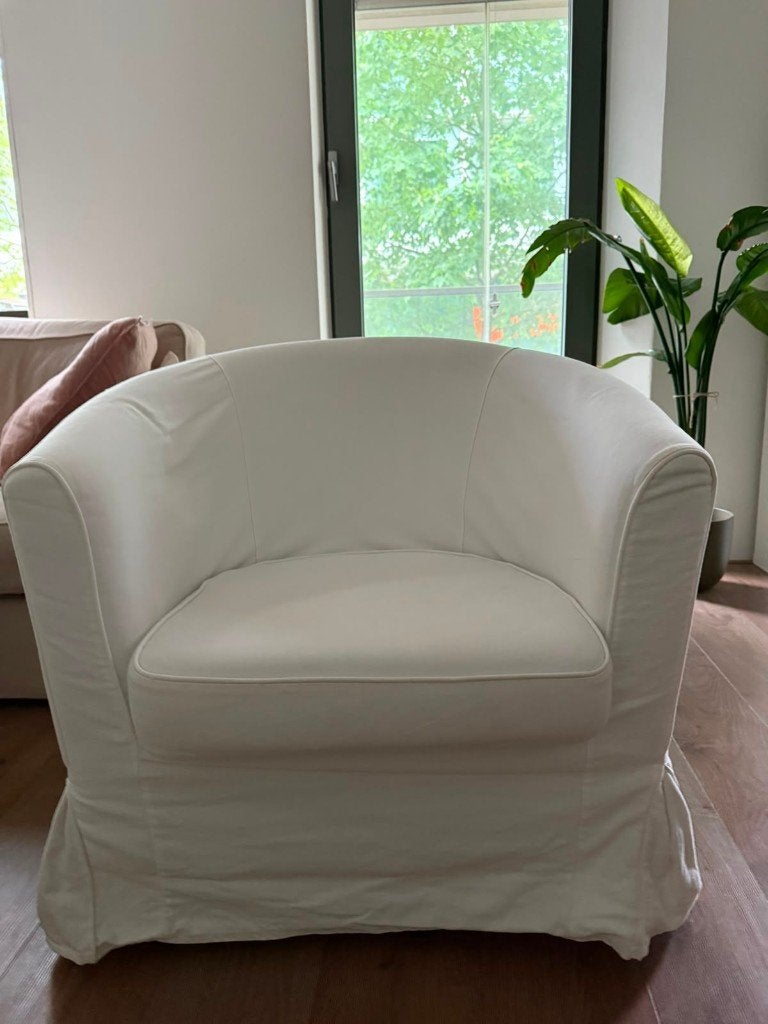 IKEA Tullsta fauteuil – wit – zo goed als nieuw, Huis en Inrichting, Fauteuils, Ophalen, 75 tot 100 cm, Zo goed als nieuw, Stof