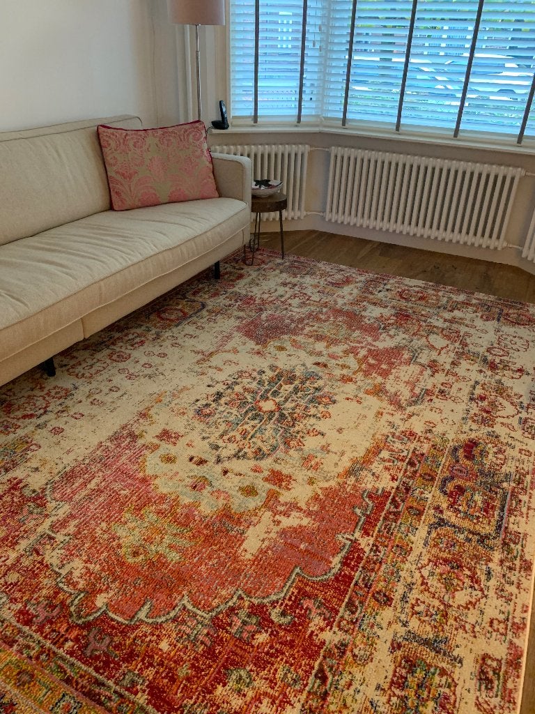 Vloerkleed roze beige 200x300, Ophalen, 200 cm of meer, Zo goed als nieuw, 200 cm of meer