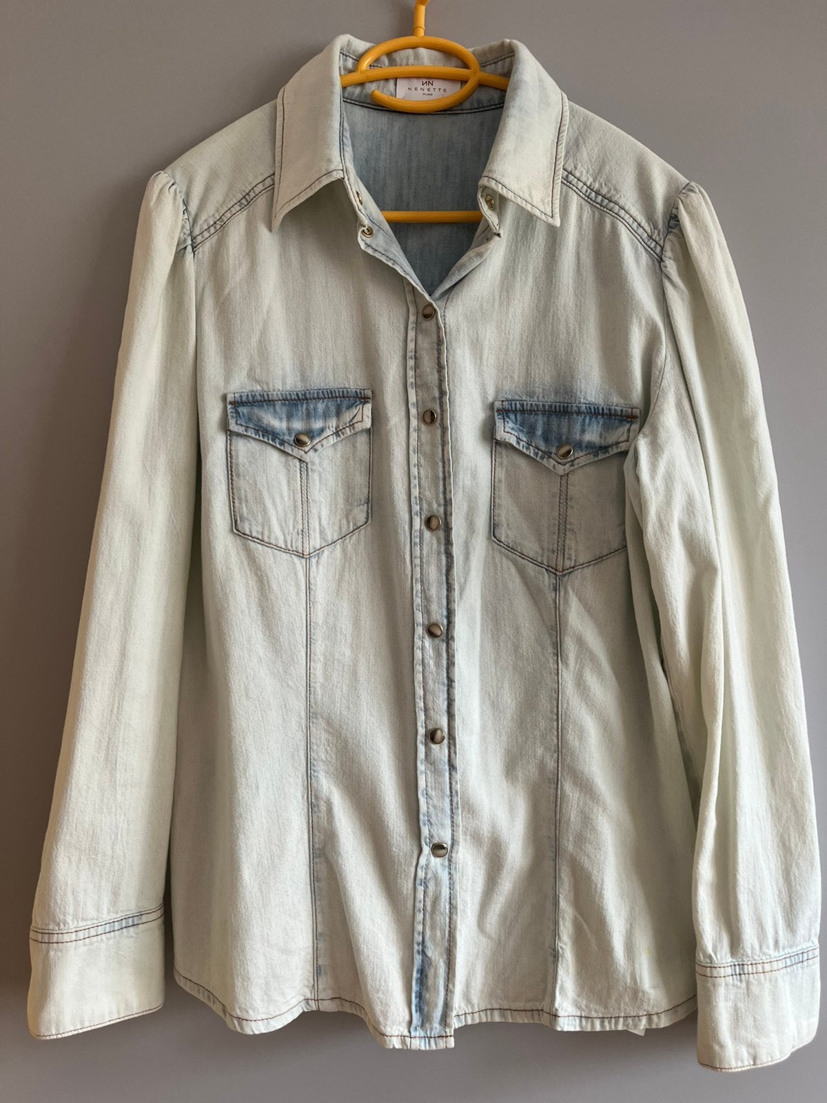 Nenette denim blouse, Ophalen of Verzenden, Zo goed als nieuw, Maat 38/40 (M), Blauw