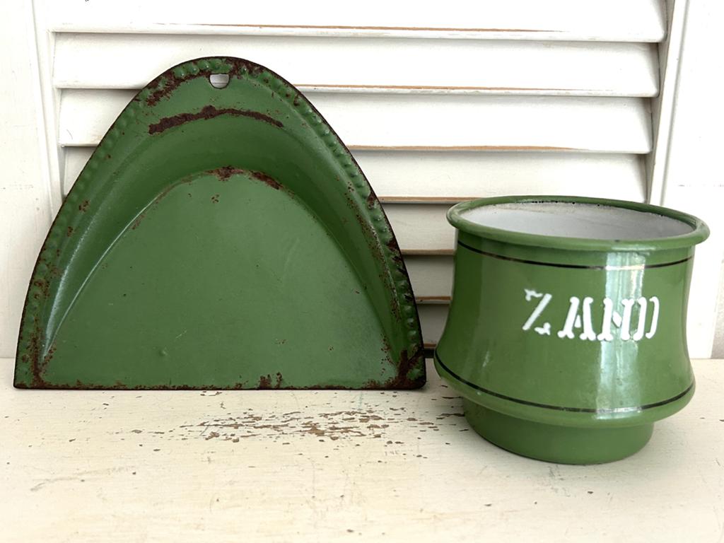 Vintage groen emaille keukengerei, Ophalen
