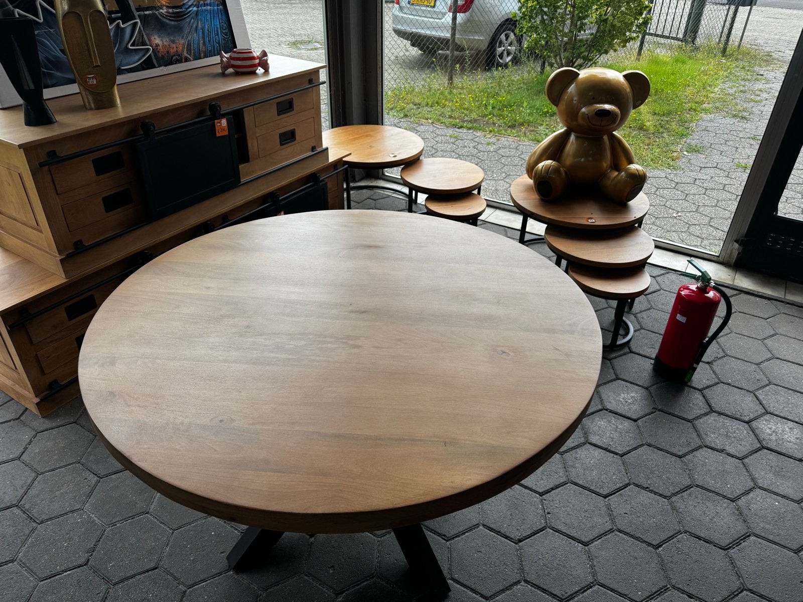 Ronde mango houten tafels 110 cm & 130 cm