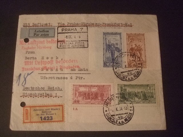 Tsjechoslowakije 2 leuke brieven 1934, Postzegels en Munten, Brieven en Enveloppen | Buitenland, Verzenden, Envelop