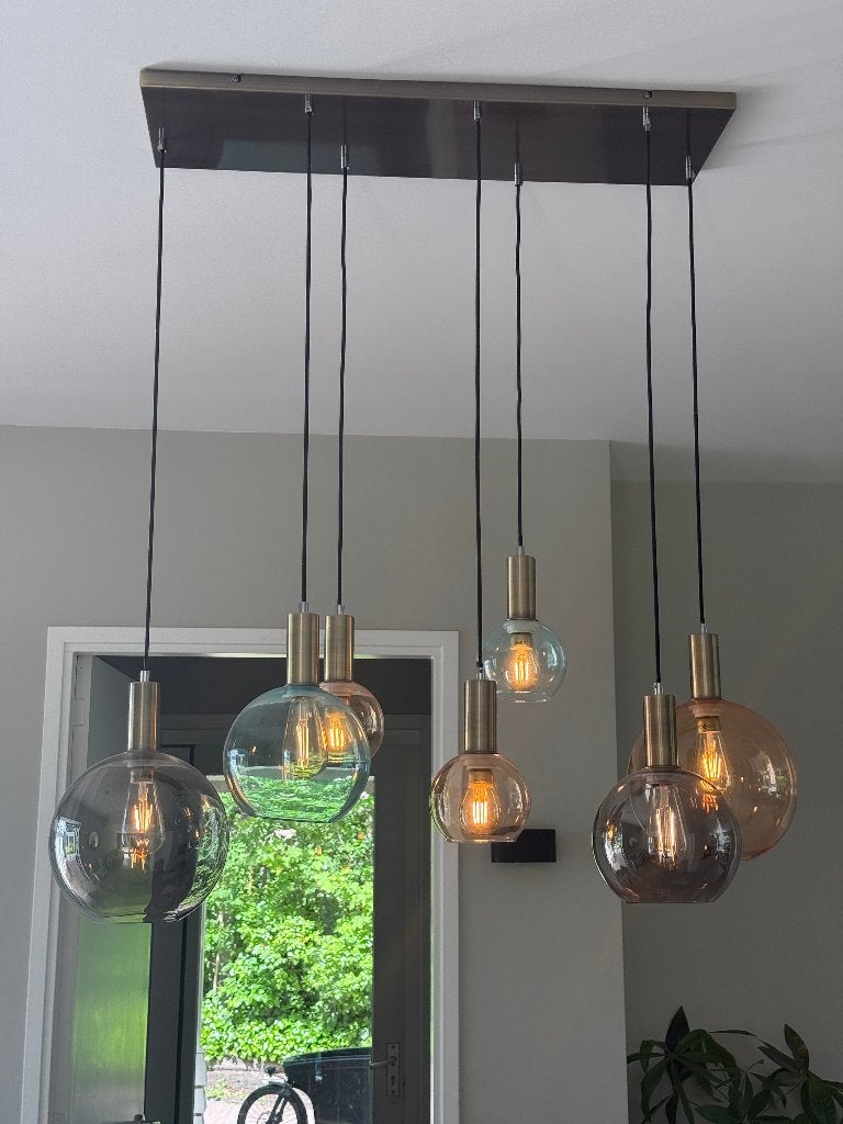 Luxe 7-lichts Hanglamp Coco Maison Incl. LED, Ophalen, Gebruikt, Glas, E27 (groot)