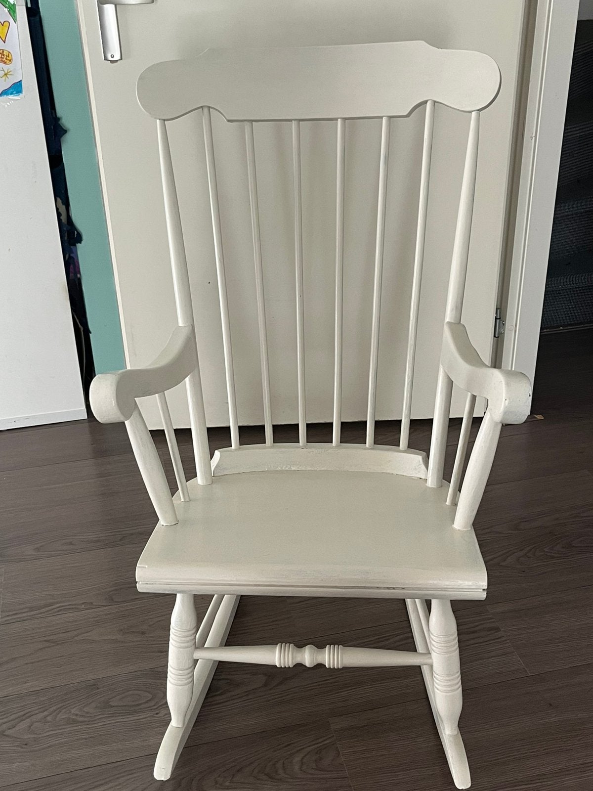 Mooie witte schommelstoel, Ophalen, Gebruikt, Wit, Eén