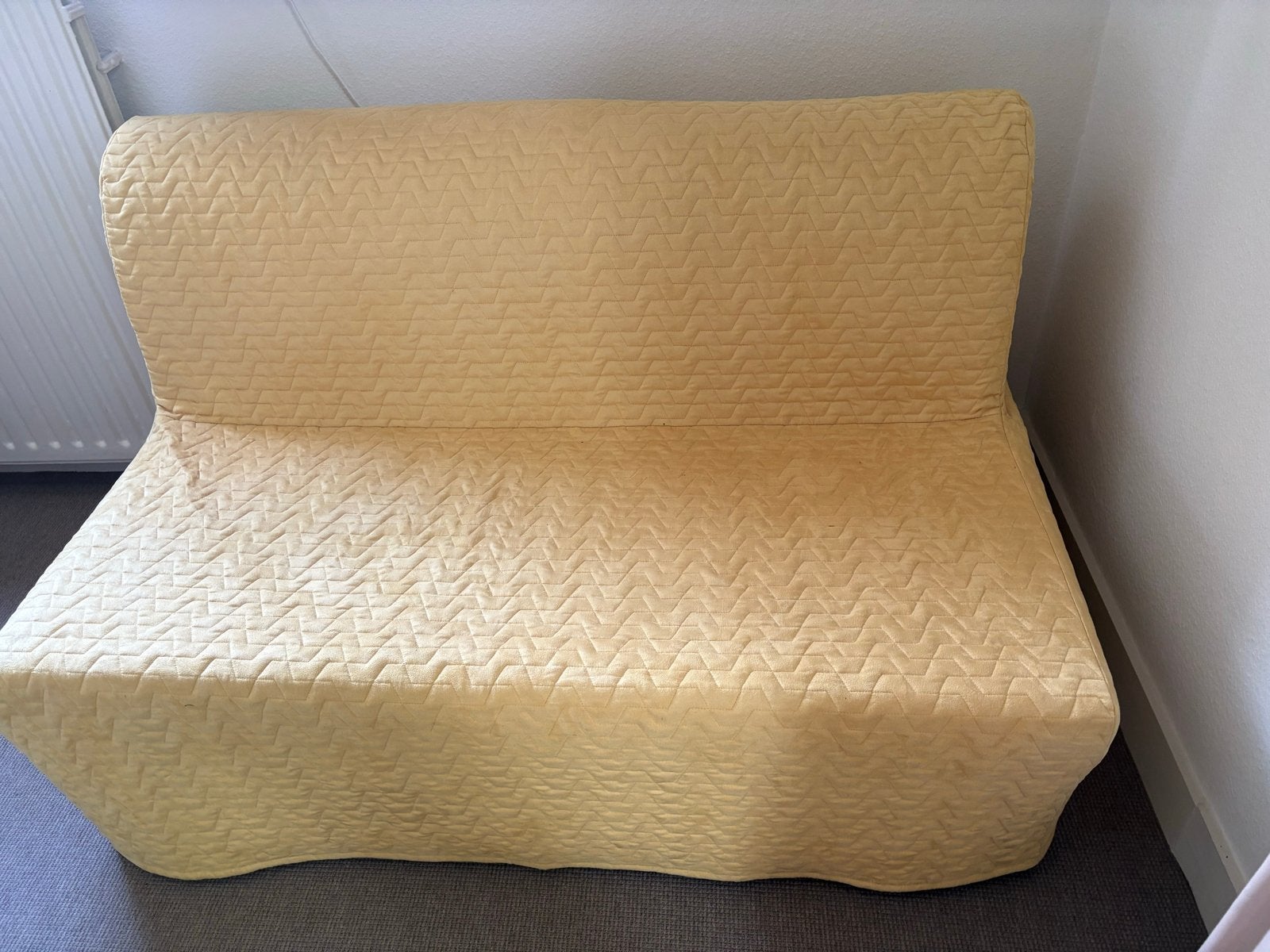 Slaapbank IKEA Lycksele  met matras en hoes, Ophalen, Gebruikt, Zwart, Tweepersoons