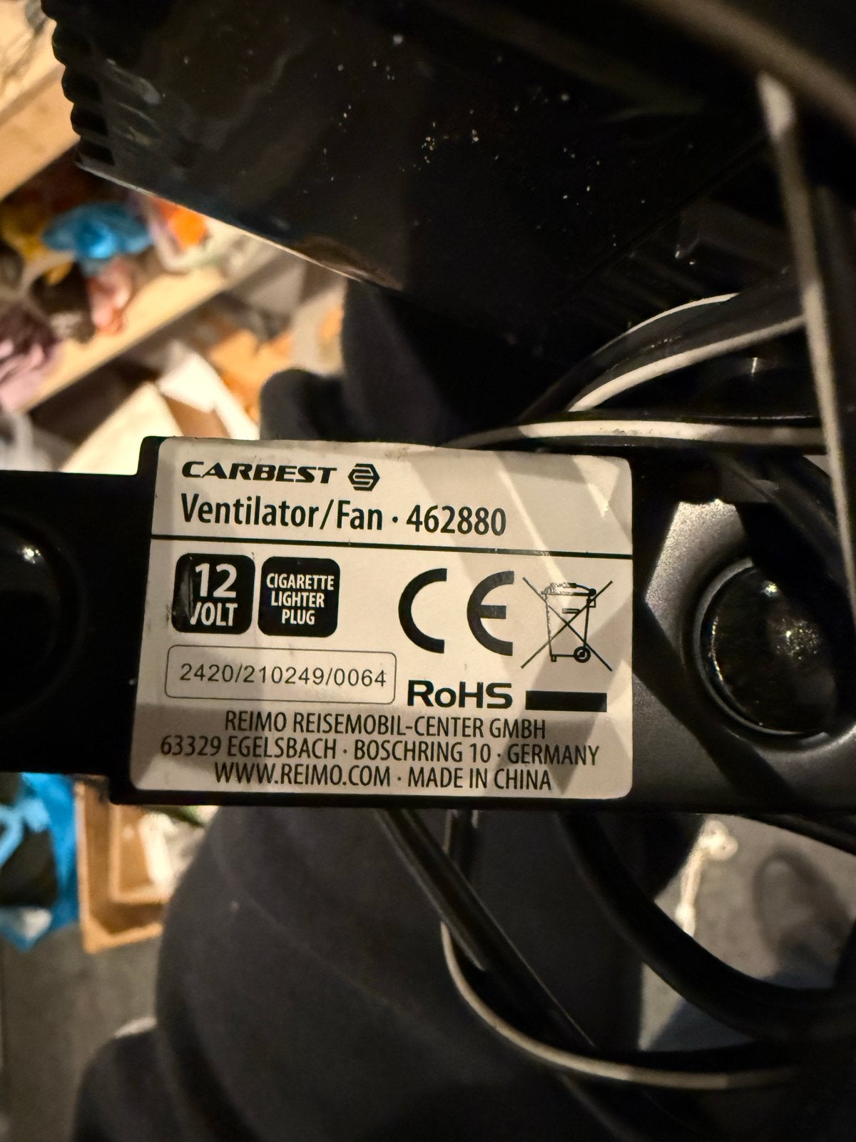 CARBEST 12V Ventilator/Fan met sigarettenaanstekerplug, Ophalen, Gebruikt, Overige