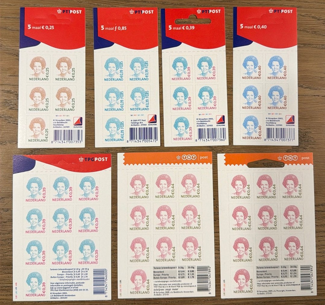 * postzegels pf. verschillende hangkaartjes Beatrix, Ophalen of Verzenden, Na 1940, Postfris