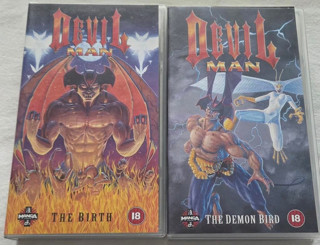 Manga Devil Man The Birth & The Demon Bird VHS Anime IMPORT, Cd's en Dvd's, VHS | Film, Vanaf 16 jaar, Ophalen of Verzenden, Gebruikt