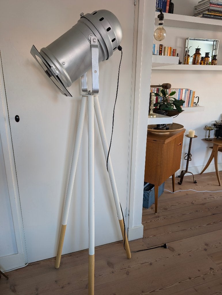 Vintage industrial tripod floor lamp, Ophalen, Gebruikt, E27 (groot), 150 tot 200 cm
