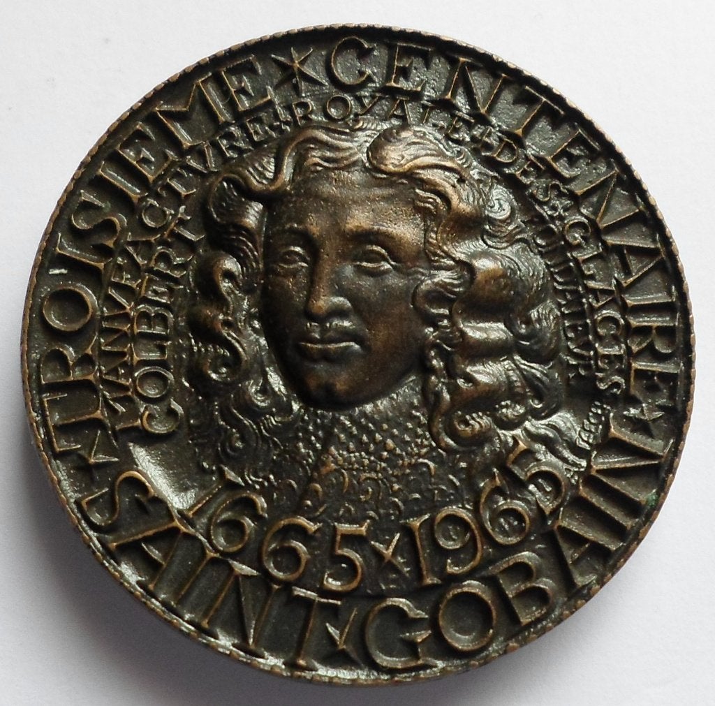 Medal - 300 years of Saint Gobain glass industry 1665 - 1965, Postzegels en Munten, Penningen en Medailles, Verzenden, Brons, Buitenland