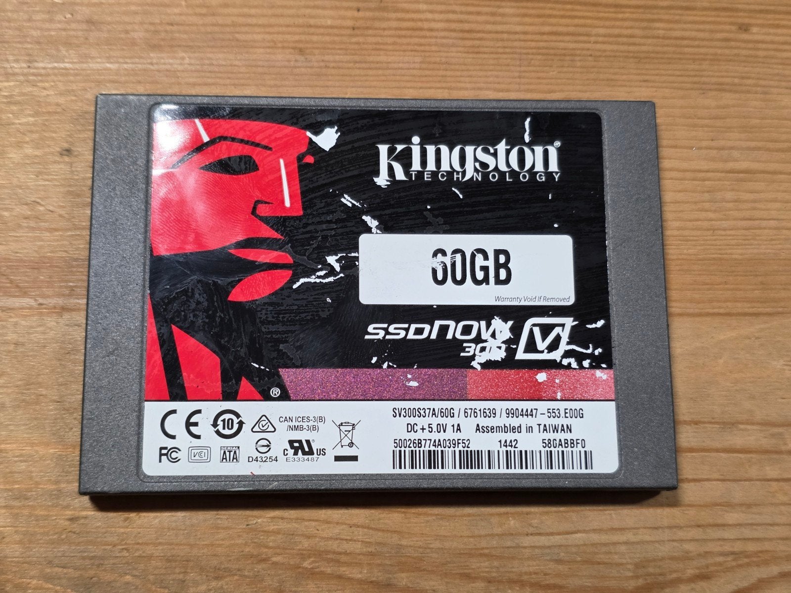 Kingston SSDNow V300 60GB SSD laptop hdd hardeschijf, Computers en Software, Harde schijven, Gebruikt, Laptop, Intern, SSD, SATA