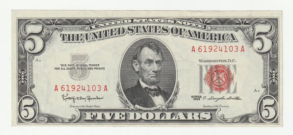 Amerika : 5 Dollar 1963, Verzenden, Noord-Amerika, Los biljet