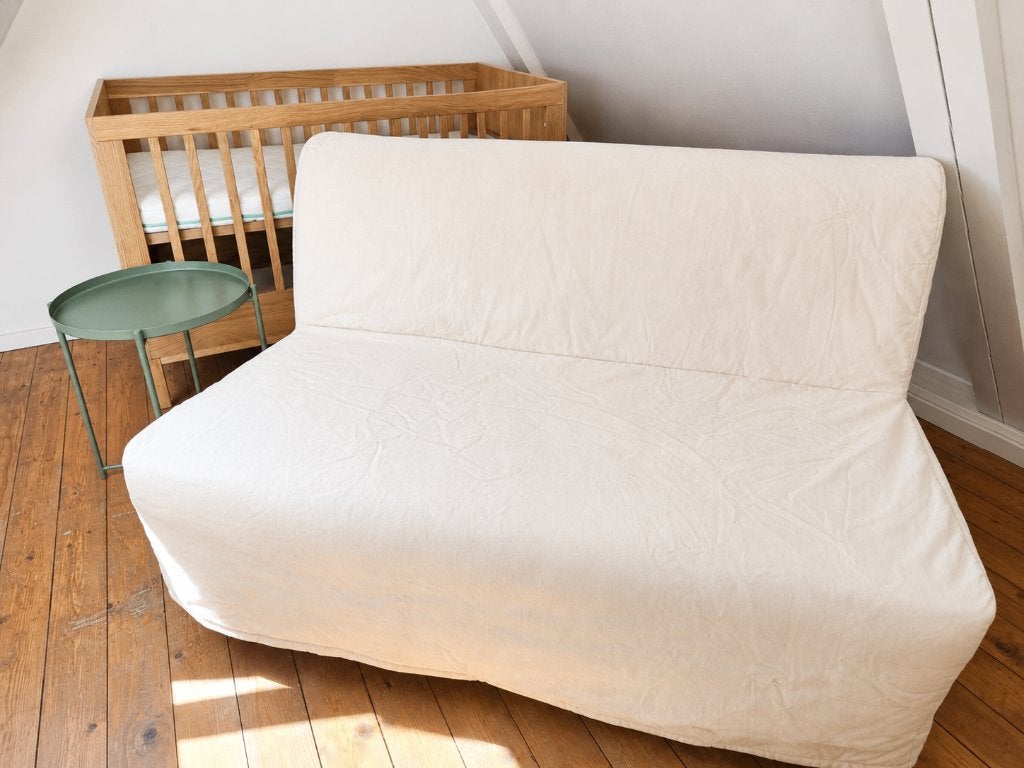 IKEA 2-zits slaapbank / IKEA 2-Seater Sofa Bed, Huis en Inrichting, Slaapkamer | Slaapbanken, Ophalen, Beige, Tweepersoons, Zo goed als nieuw
