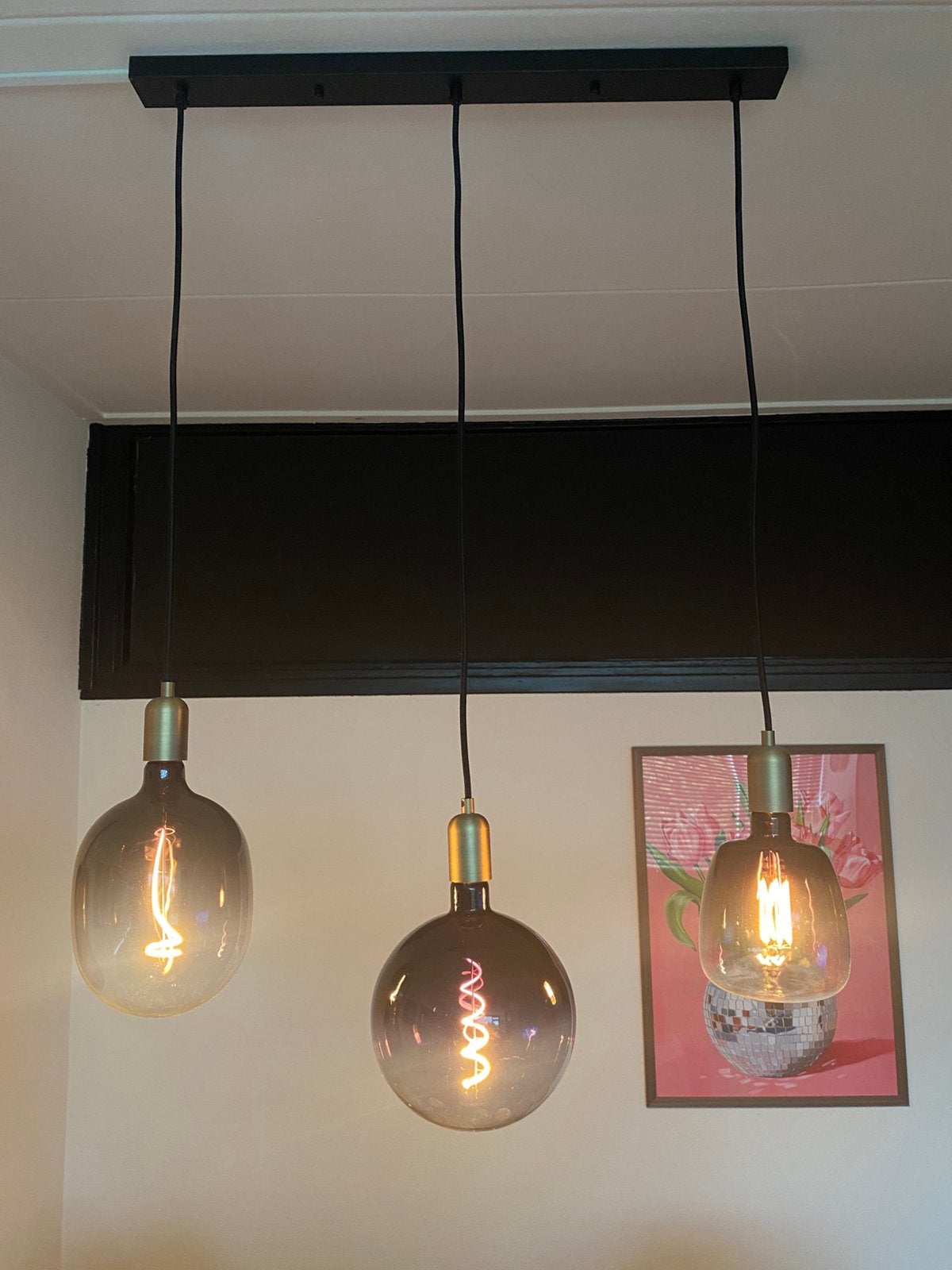 Hanglamp smoke glass, Ophalen, Zo goed als nieuw