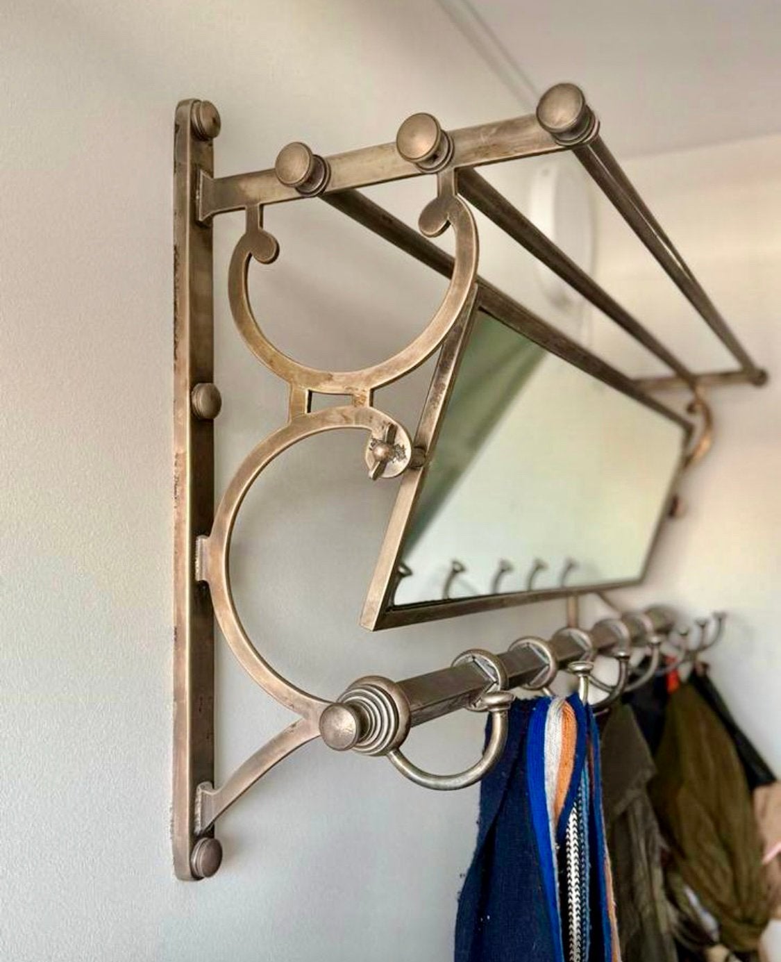 Eichholtz metalen wandkapstok met spiegel, Huis en Inrichting, Zo goed als nieuw, Minder dan 100 cm, Metaal, Ophalen