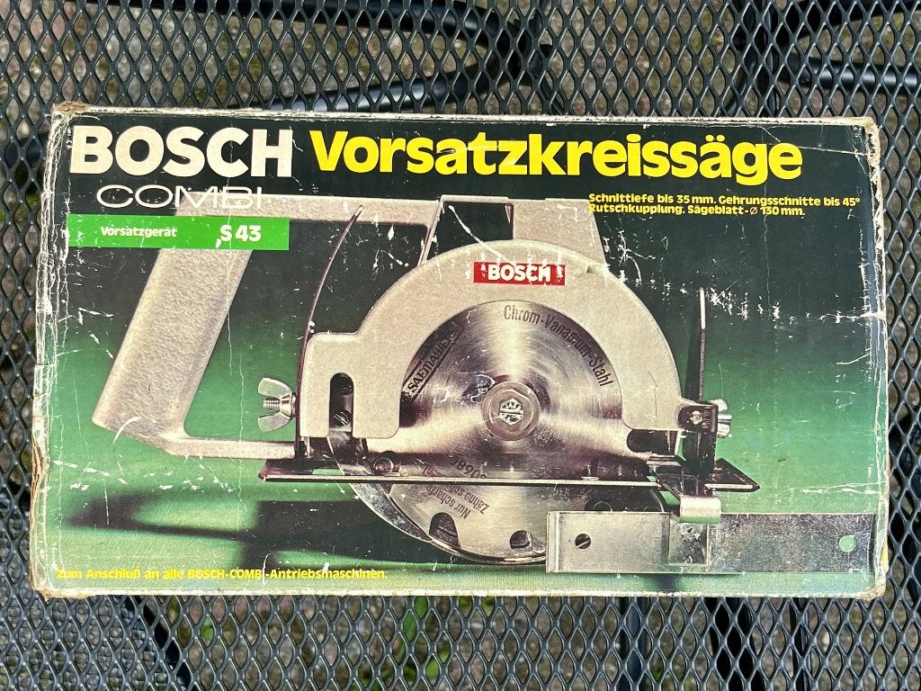 Bosch Combi S43 cirkelzaag opzetstuk 1977, Gebruikt, Cirkelzaag, Ophalen of Verzenden, 30 tot 70 mm
