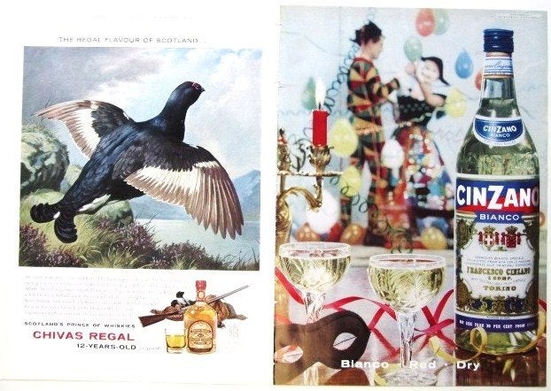 22 Engelse reclames sterke dranken 1961 gin bier Guinness, Ophalen of Verzenden, Gebruikt, Overige typen