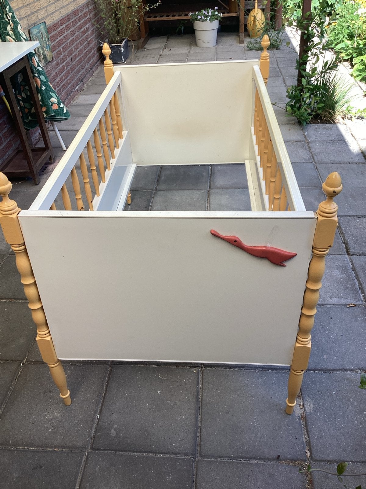 Vintage Ledikant en Commode Set - Uniek Design, Ophalen, Gebruikt, Ledikant