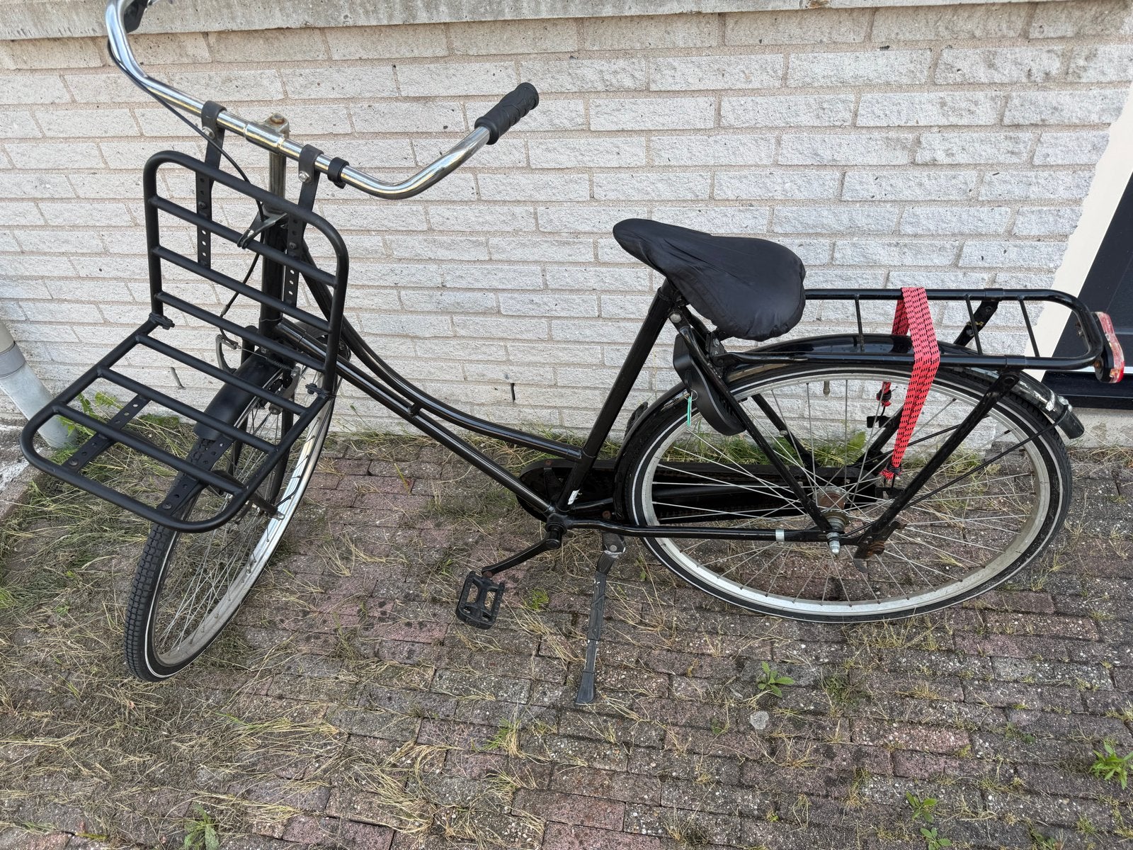Zwarte fiets met nieuw slot, trapt zwaar, Overige merken, Terugtraprem, Verzenden, 53 tot 56 cm