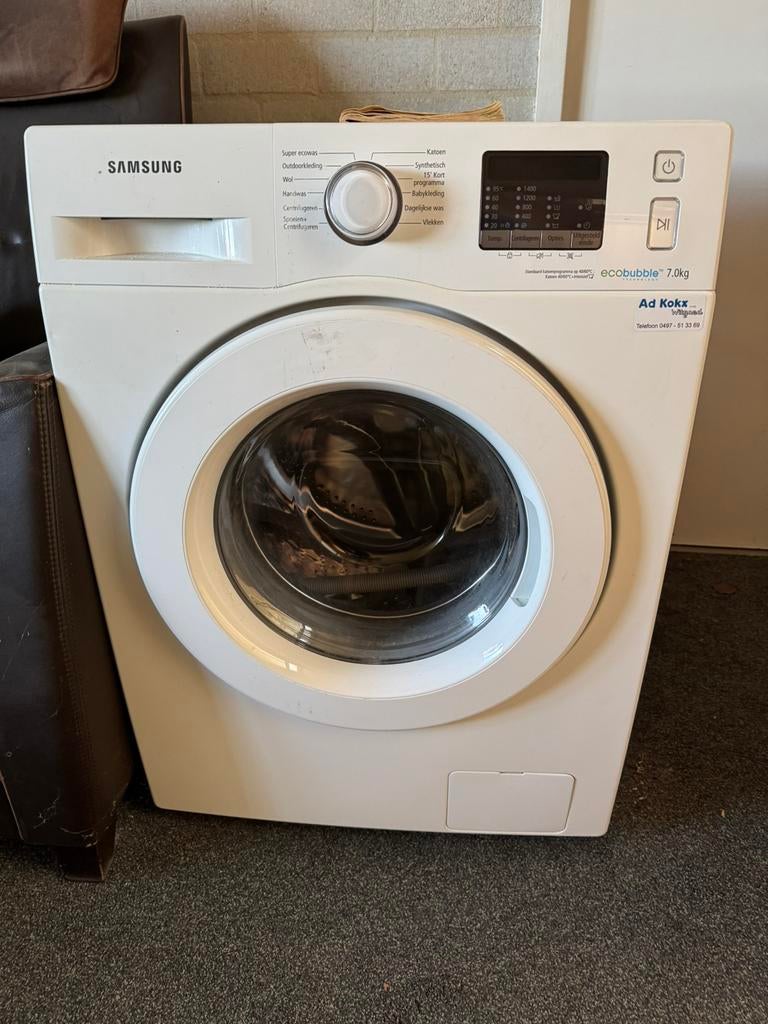 Samsung econubble 7 kg wasmachine, Ophalen, Zo goed als nieuw, Voorlader, 85 tot 90 cm