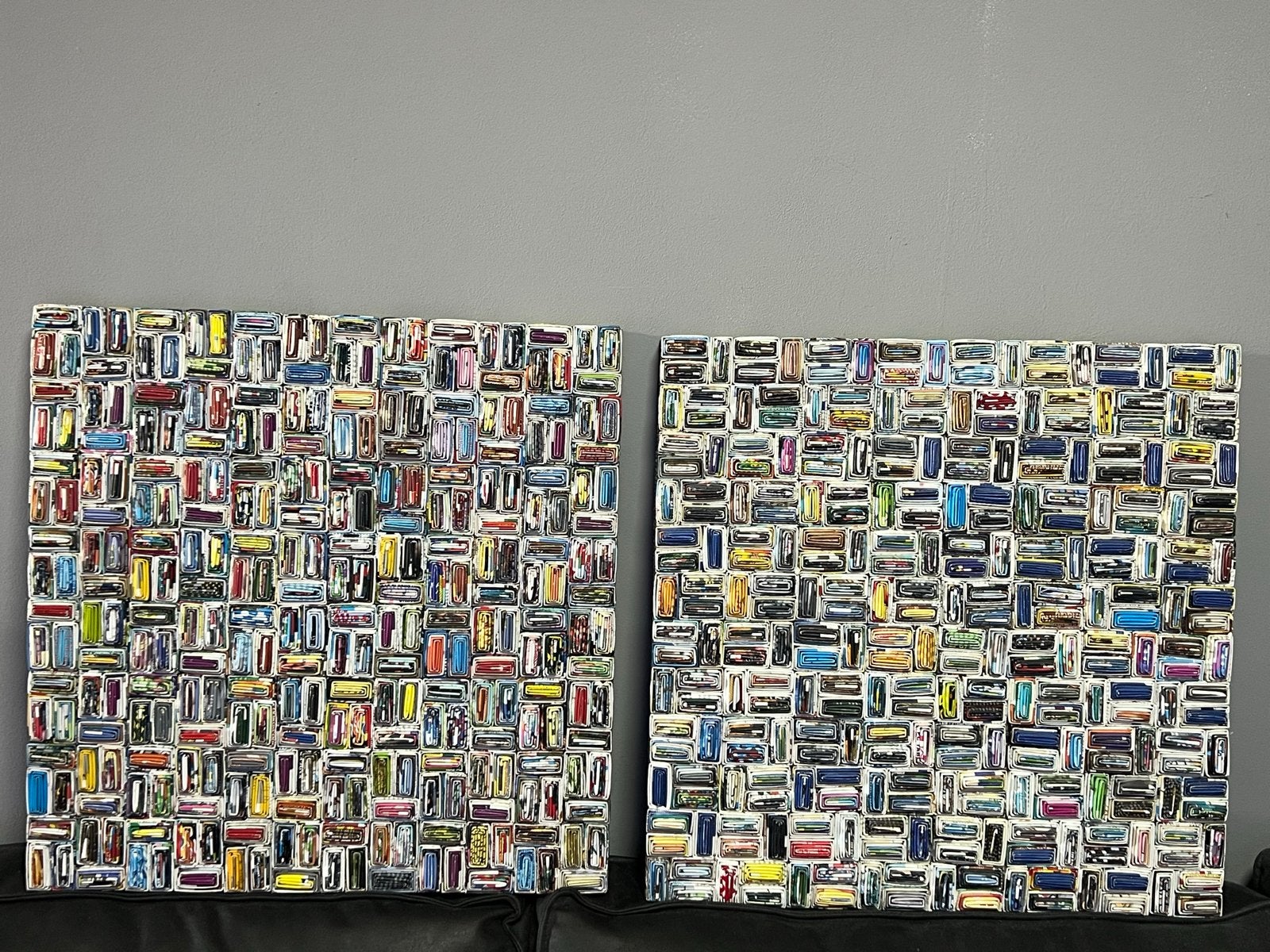 Set van 2 d-Bodhi Paper wandplaten, gerecycled papier, Ophalen, Met textuur, Overige technieken, Abstract