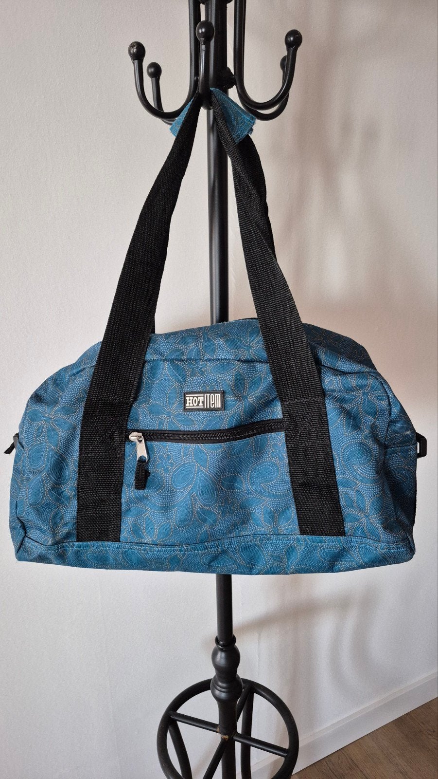 Blauwe sporttas met bloemenprint - Hot Item, Ophalen of Verzenden