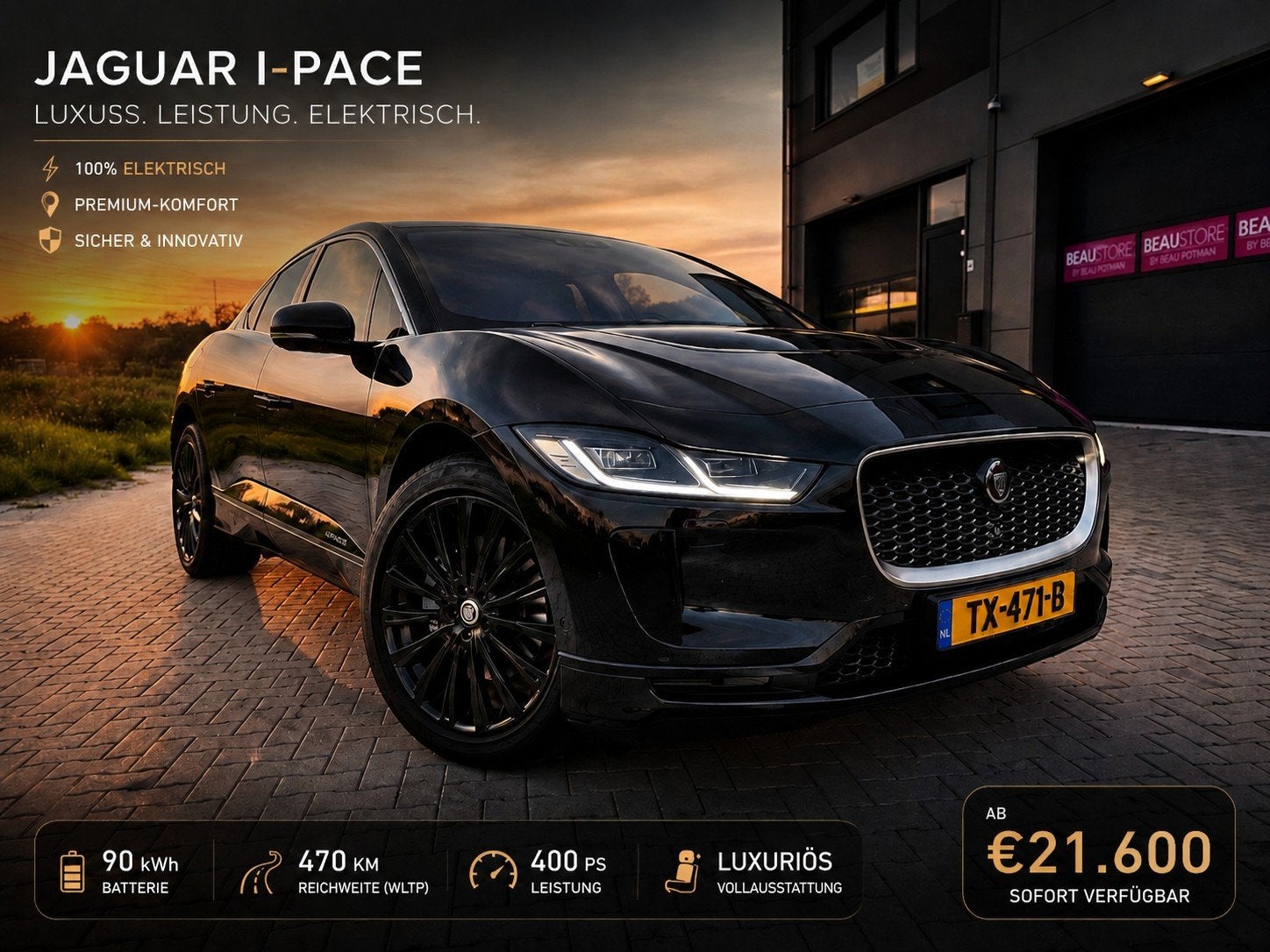 Jaguar I-PACE Ev400 400pk AWD Aut 2018 Zwart