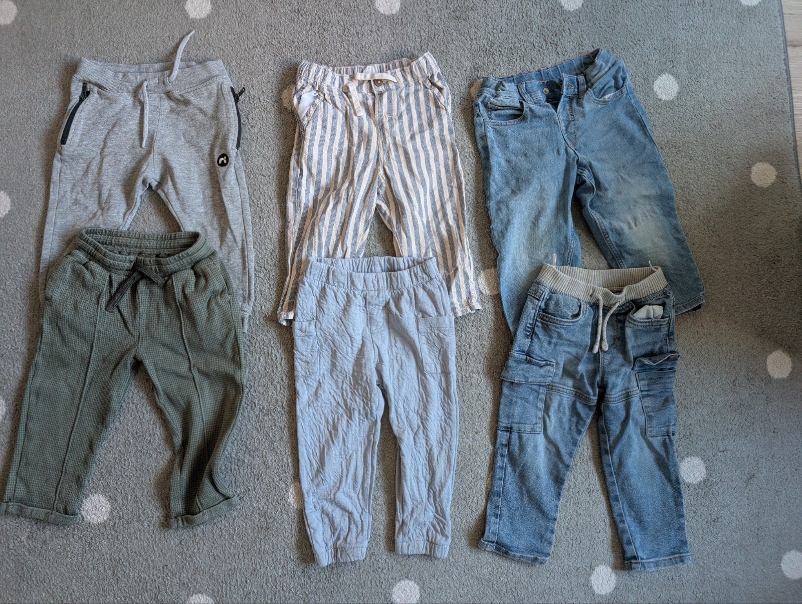 Zes broeken - maat 86, Ophalen, Gebruikt, Kleding