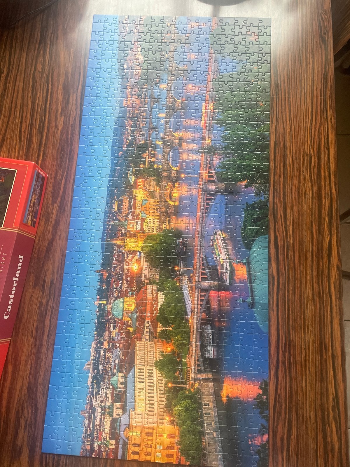 Castorland Legpuzzel Praag bij Nacht 600 stukjes, Ophalen of Verzenden, 500 t/m 1500 stukjes, Zo goed als nieuw, Legpuzzel