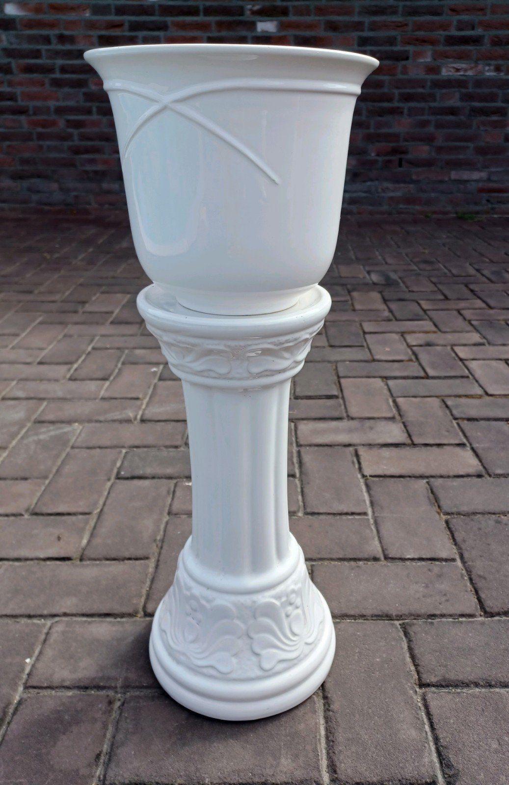Keramieken zuil met plantenbak, Ophalen of Verzenden, Zo goed als nieuw